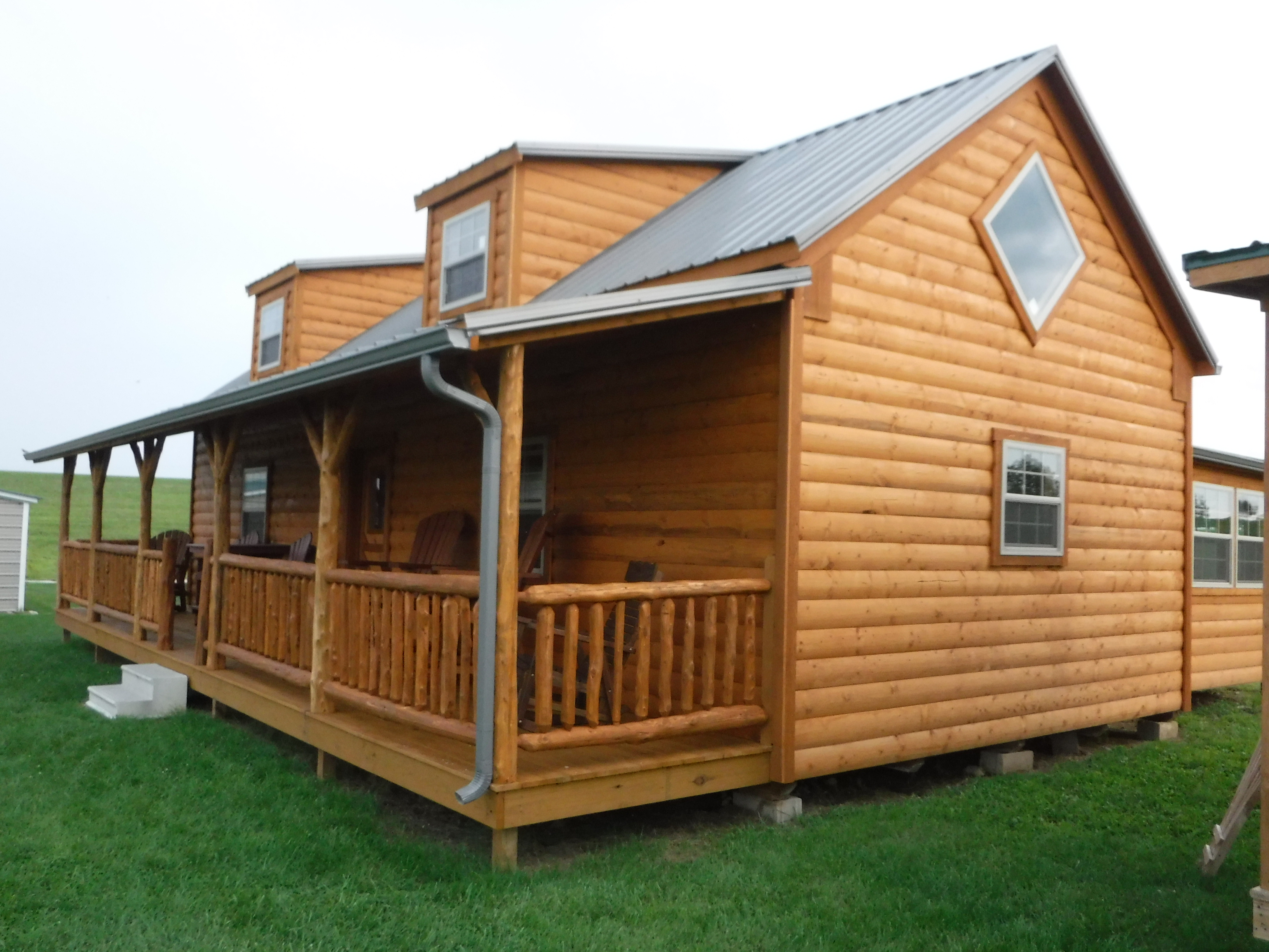 Rustic cabin side view