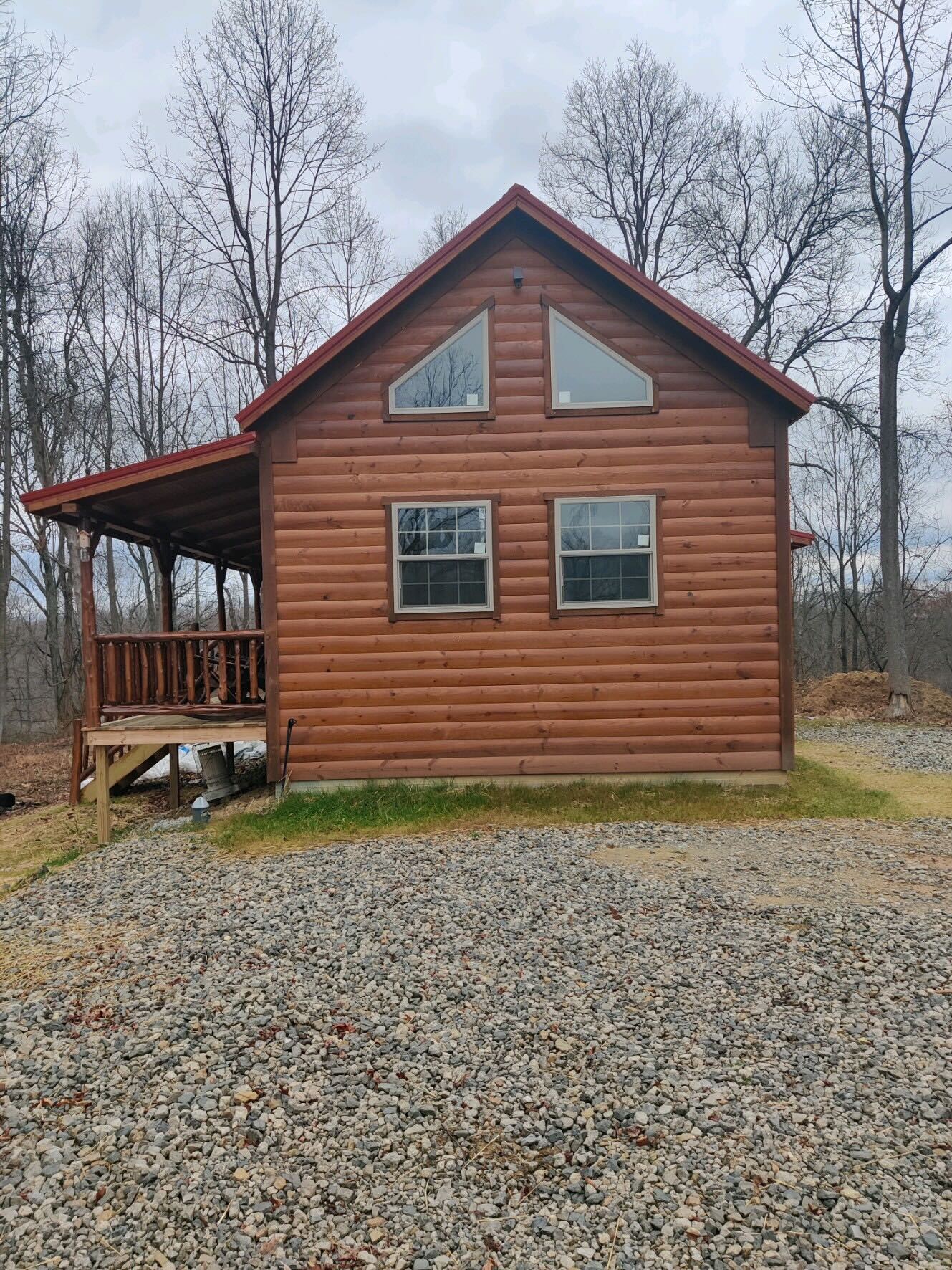 Side view of cabin