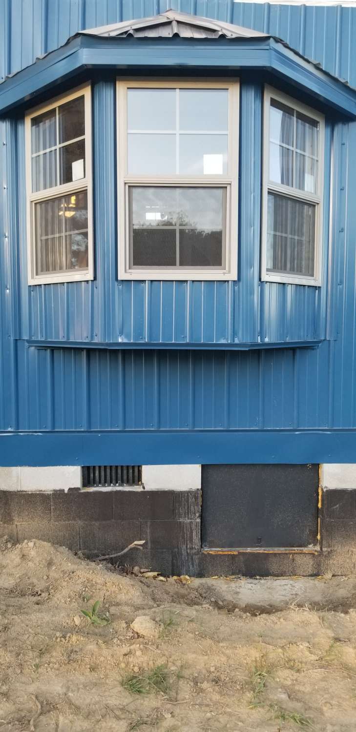Blue house window 