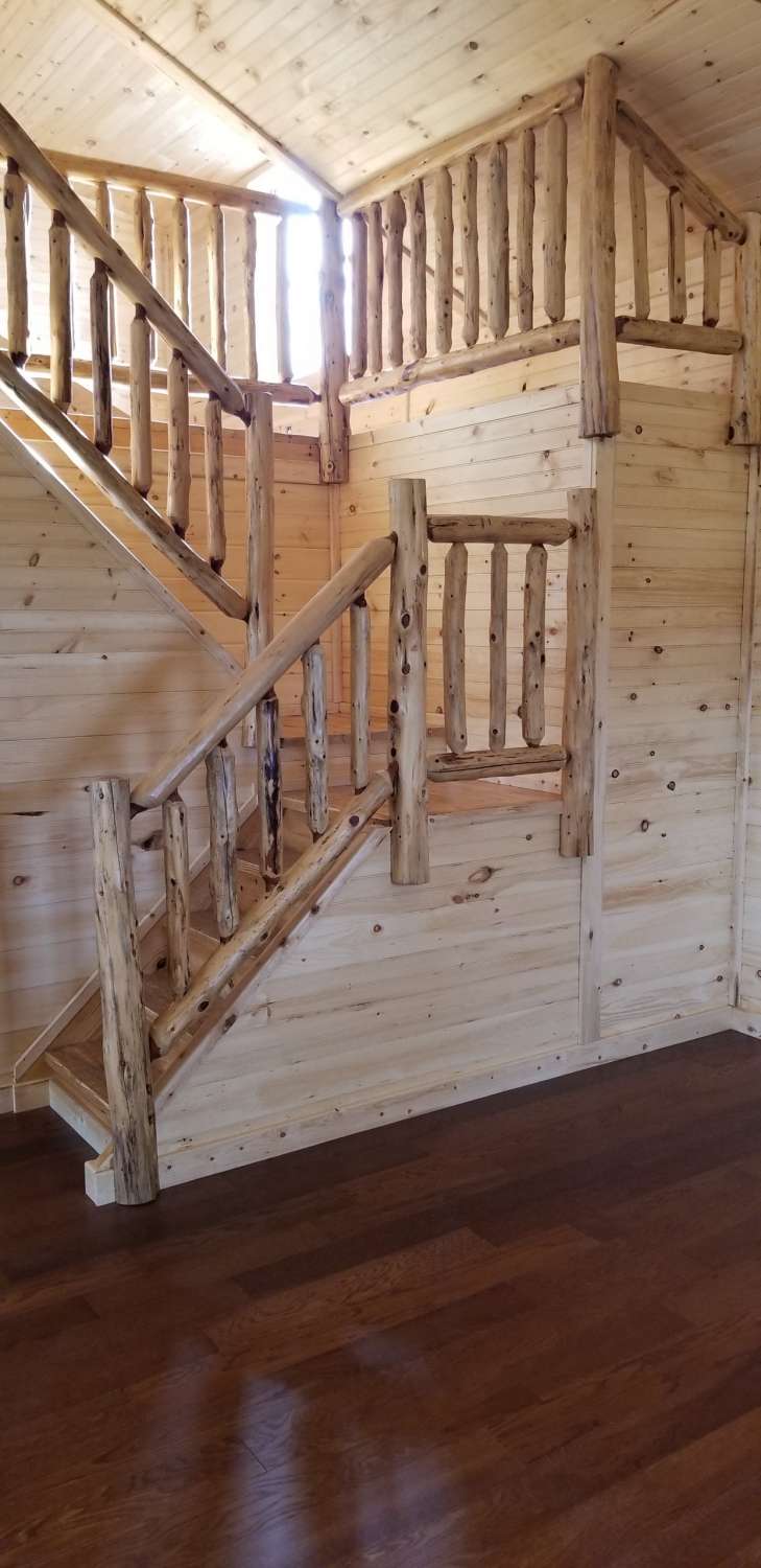Rustic Wood Stairs Inside