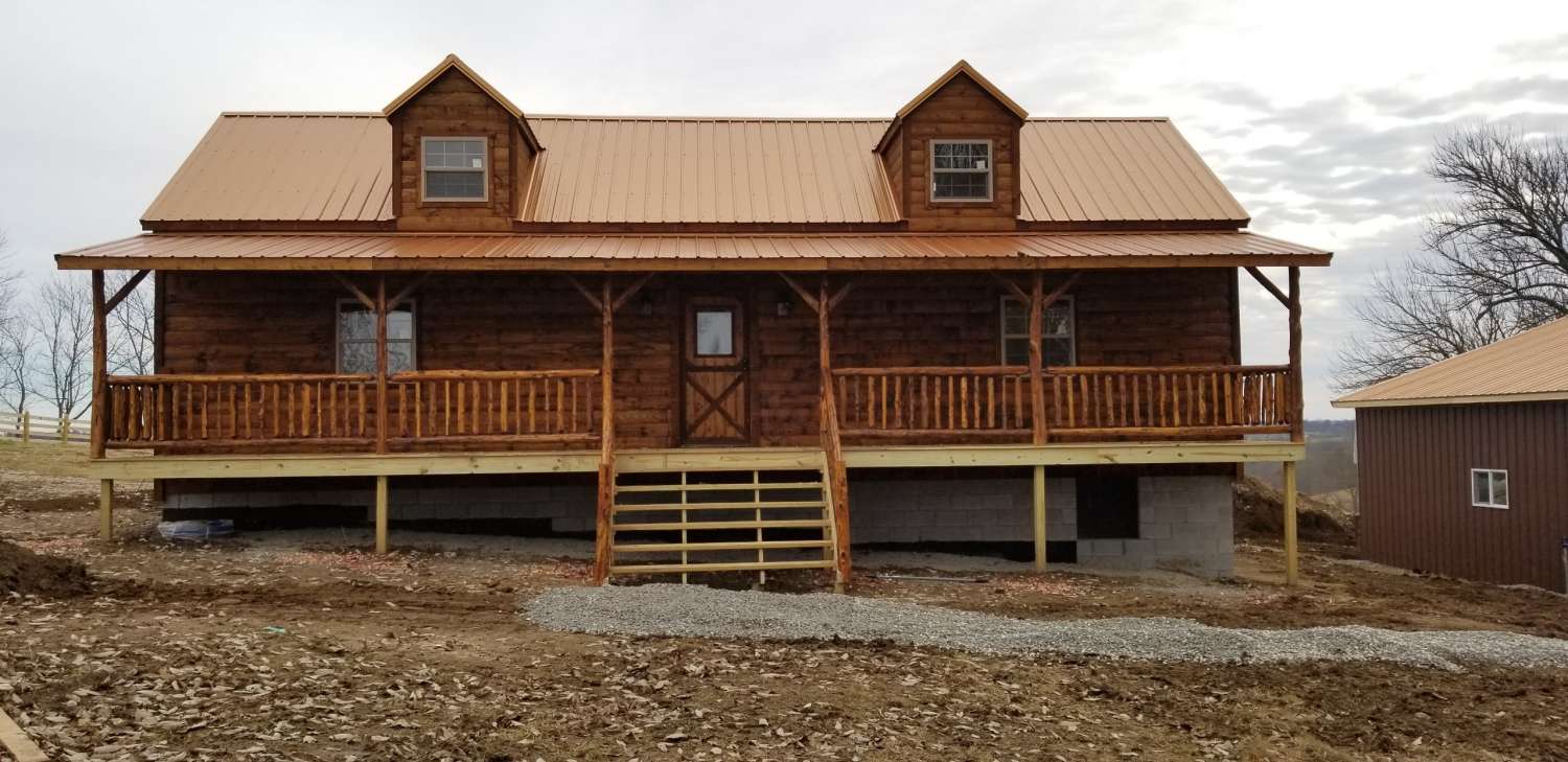 2 Story Frontier Cabin - front view