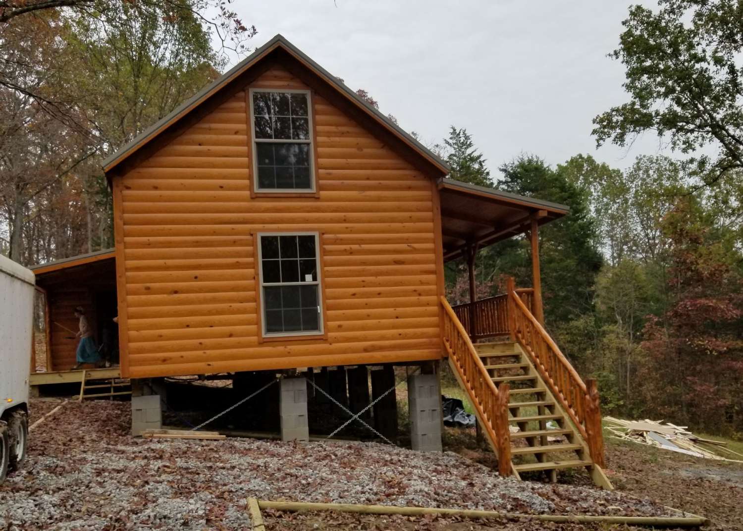Side view of cabin