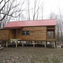 custom rustic red roof cabin